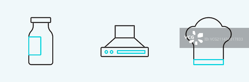 厨师帽、牛奶瓶和厨房图片素材