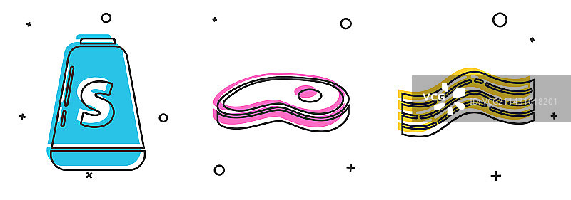 盐、牛排、肉、培根条图标图片素材