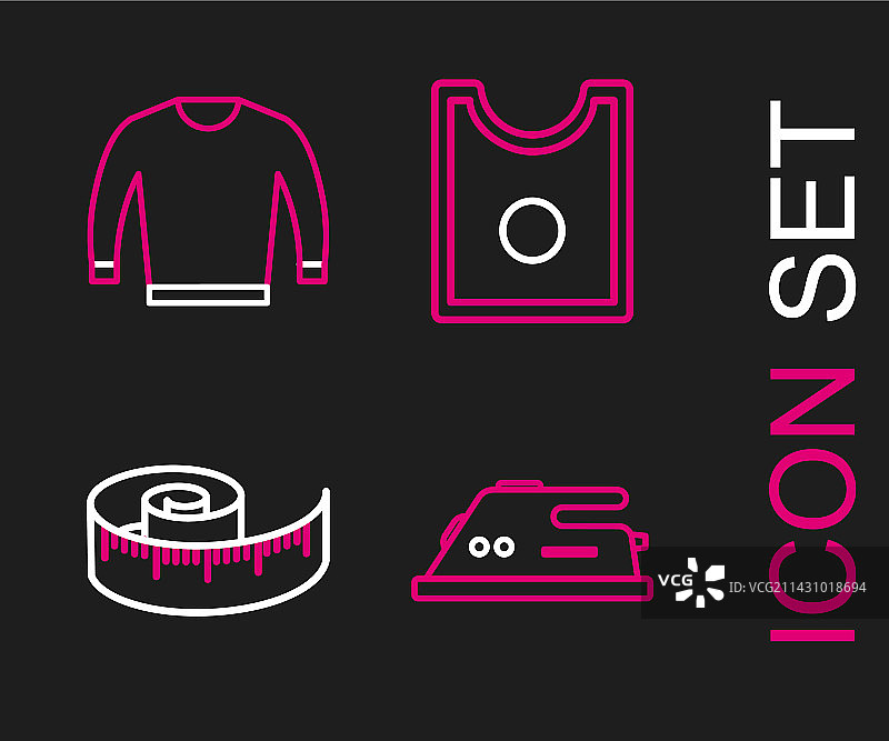 电器组合：电熨斗、卷尺和缝纫机图片素材