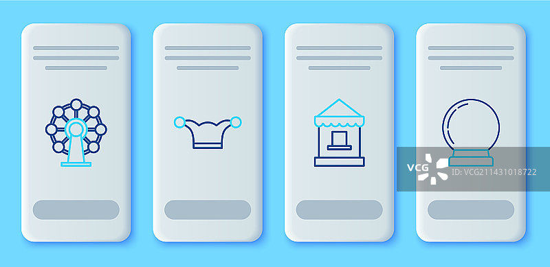 带铃铛的弄臣帽与售票处图片素材