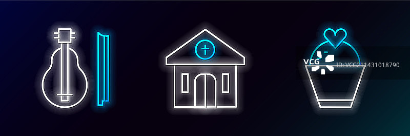 带有爱心、小提琴的婚礼蛋糕图片素材