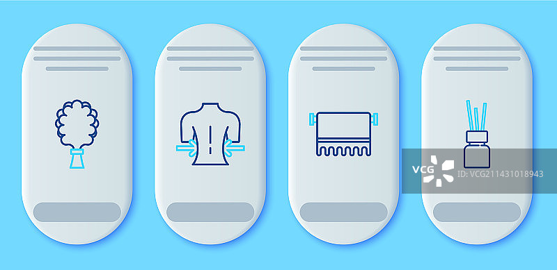 挂在衣架上的按摩毛巾、桑拿扫帚图片素材