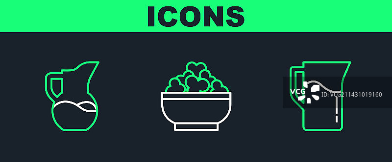 牛奶壶或牛奶罐和农家奶酪图片素材