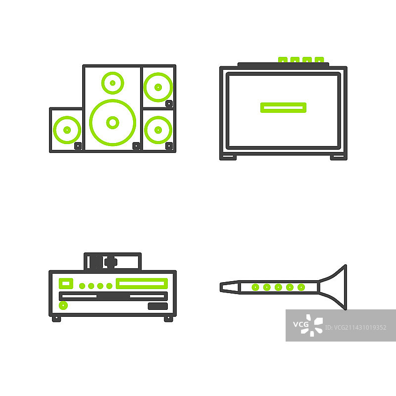 线条、单簧管、音乐CD播放器、吉他图片素材