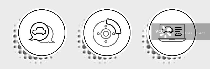 汽车维修汽车诊断状况线条图片素材