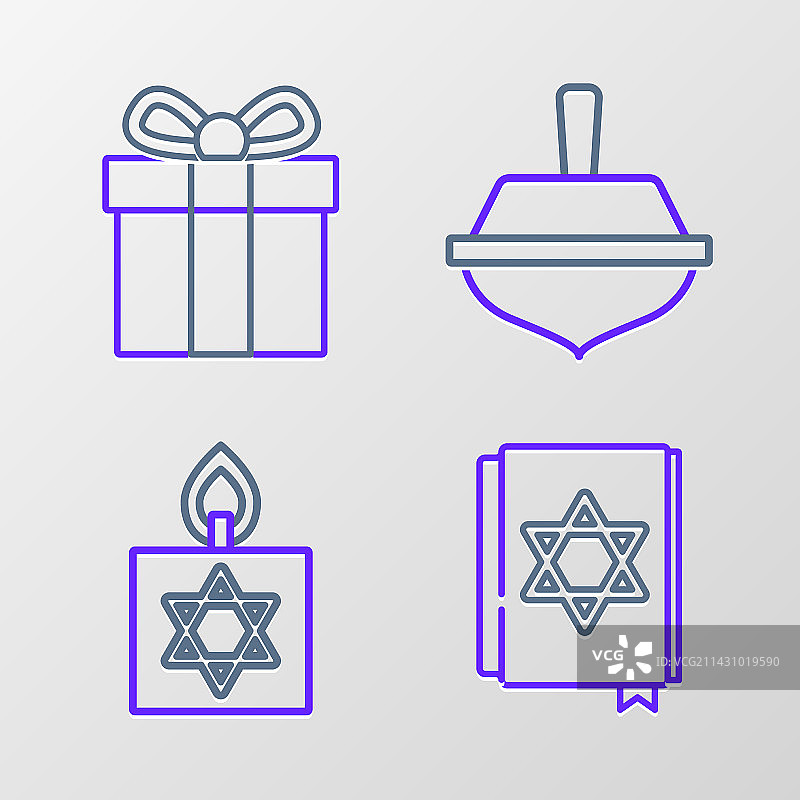 犹太妥拉经书和燃烧的蜡烛图片素材