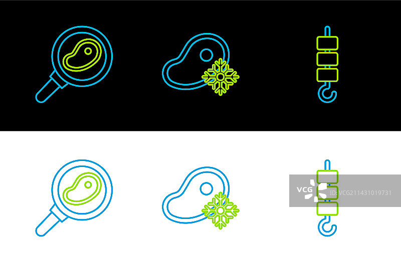 烤肉串扦子线条组合图片素材