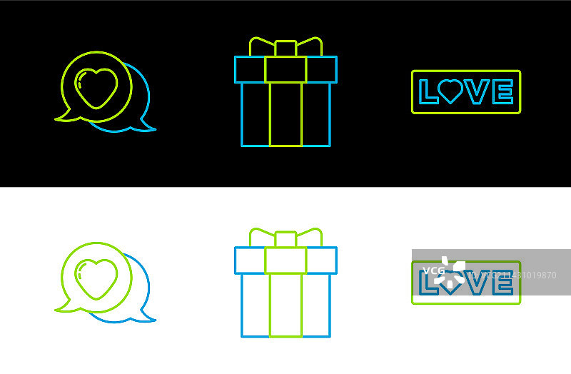 爱心文字对话气泡图片素材