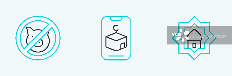 穆斯林清真寺禁止猪图案星星合集图片素材