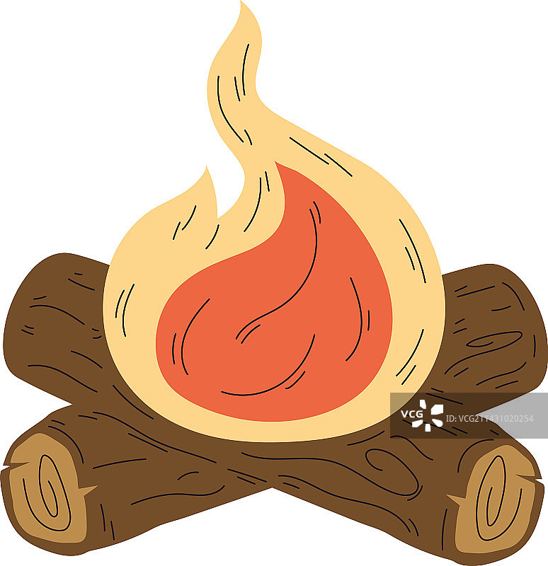木制篝火火焰图片素材