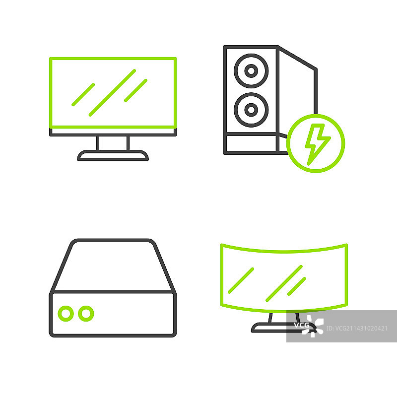 电脑显示器屏幕与服务器数据图片素材