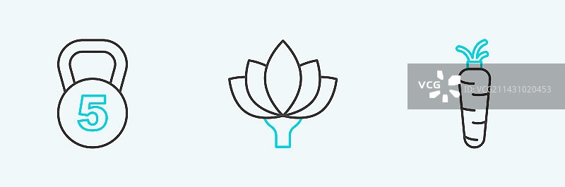 胡萝卜、体重秤和莲花图案素材图片素材