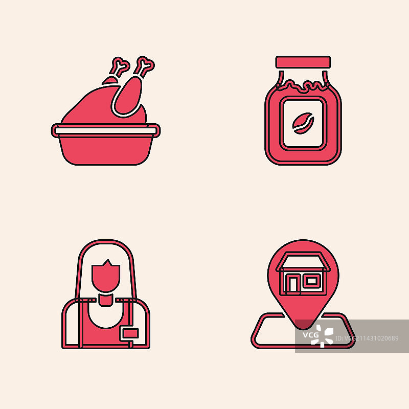 市场烤火鸡肉鸡位置图标图片素材