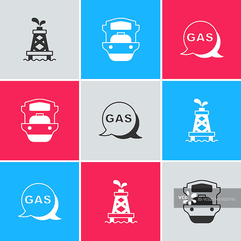 石油钻井平台、油轮和天然气设施图片素材