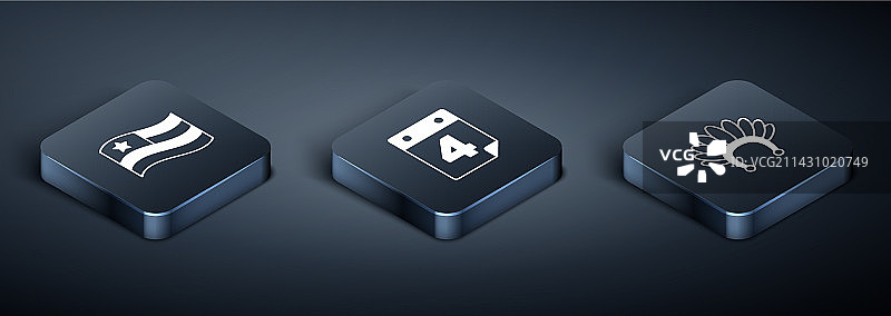 2.5D美国国旗印第安头饰套装图片素材