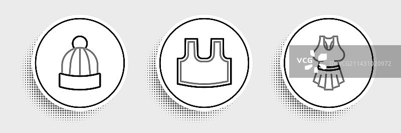 汗衫和冬季帽子图标图片素材