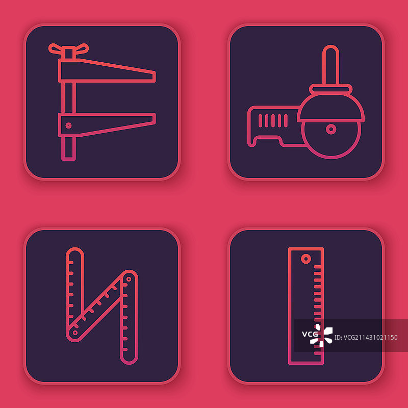 夹具折叠尺角磨机线条图片素材