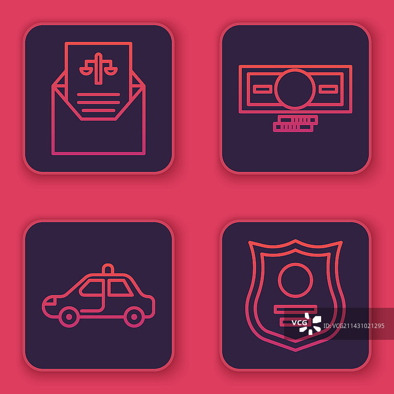 线条、传票、警车和闪光灯图案图片素材