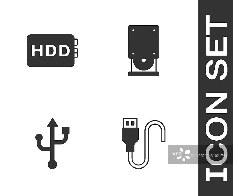 USB线缆、硬盘驱动器和图片素材