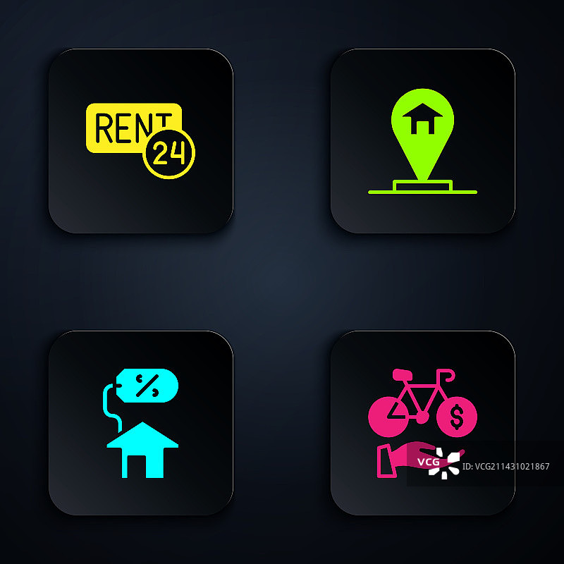 自行车租赁手机App和出租房屋素材图片素材