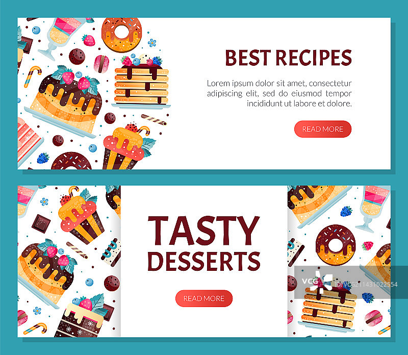 蛋糕和甜甜圈美味甜点设计图片素材