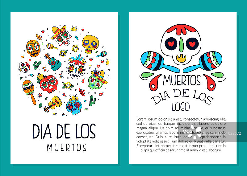 亡灵节卡片套装图片素材