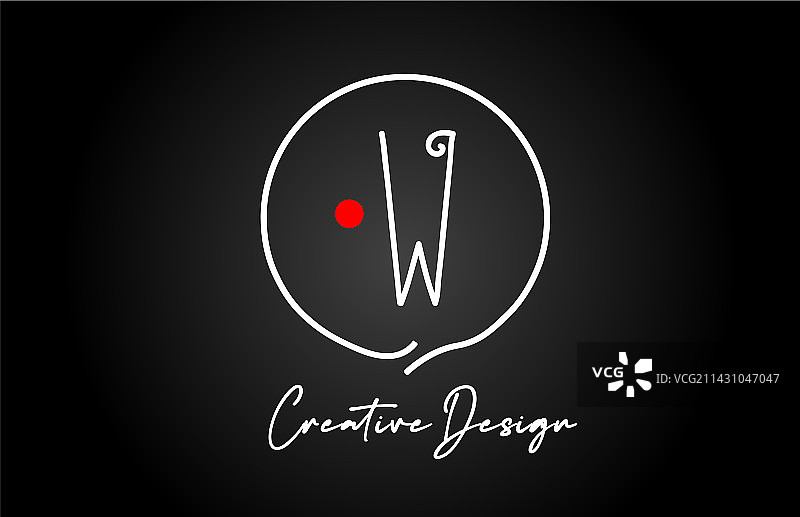 W字母标志红色线条设计图片素材