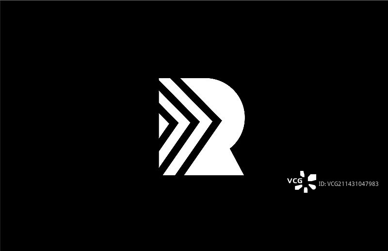 具有几何图形的字母R标志图标设计图片素材