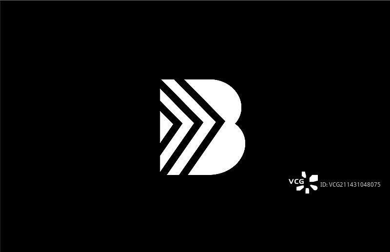 带有几何图案的b字母标志图标设计图片素材
