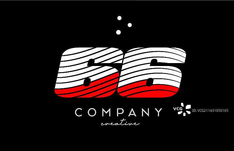 红色线条数字66标志图片素材