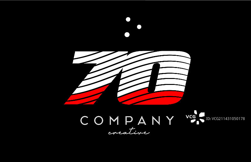 带有红白线条和点的70数字标志图片素材