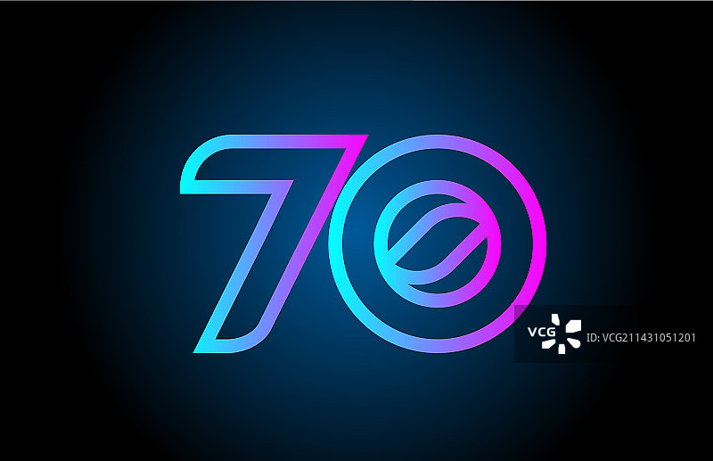 粉色线条70数字logo图标创意设计图片素材