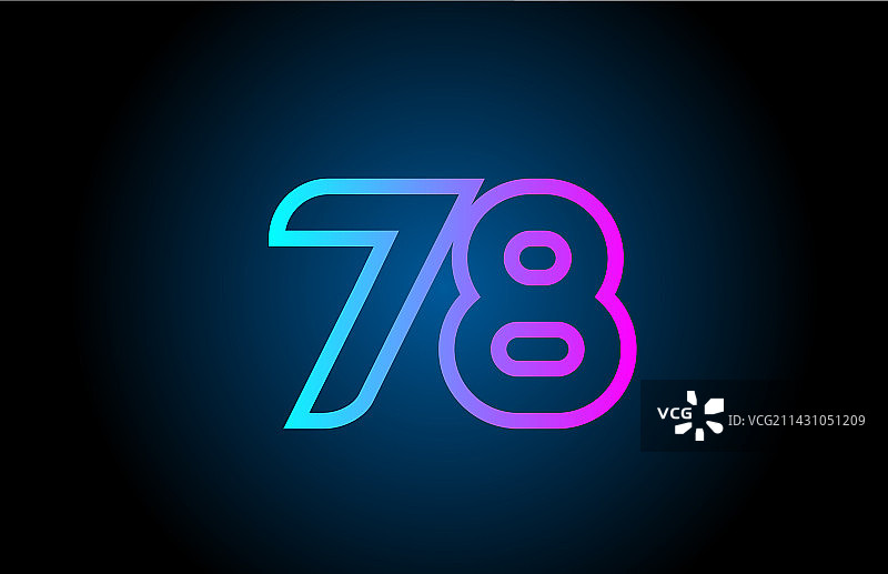 粉色线条78数字标志图标创意设计图片素材