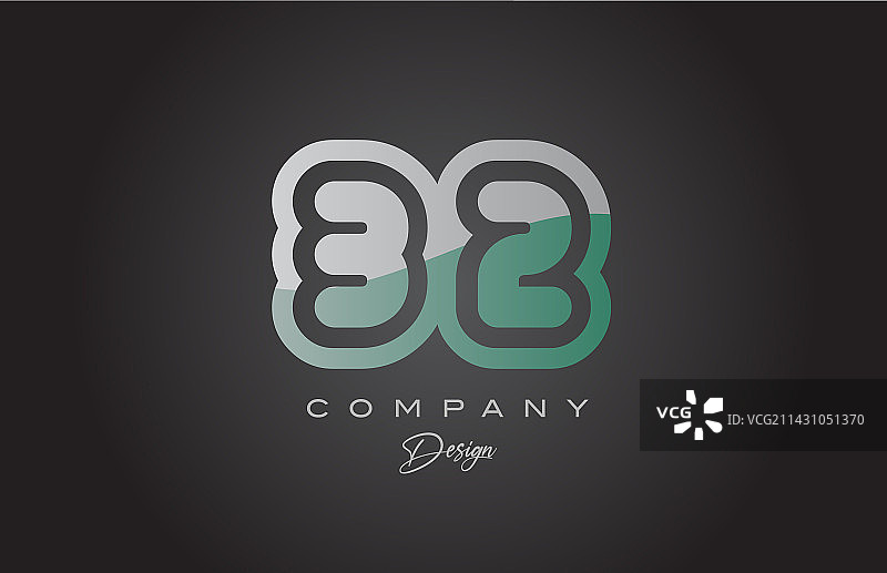 32绿色灰色数字Logo图标创意设计图片素材