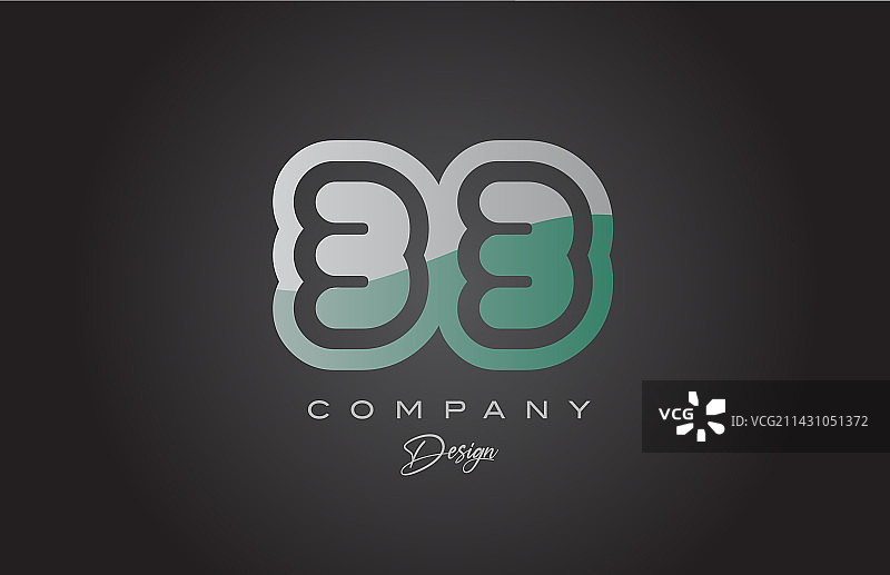 33绿色灰色数字logo图标创意设计图片素材