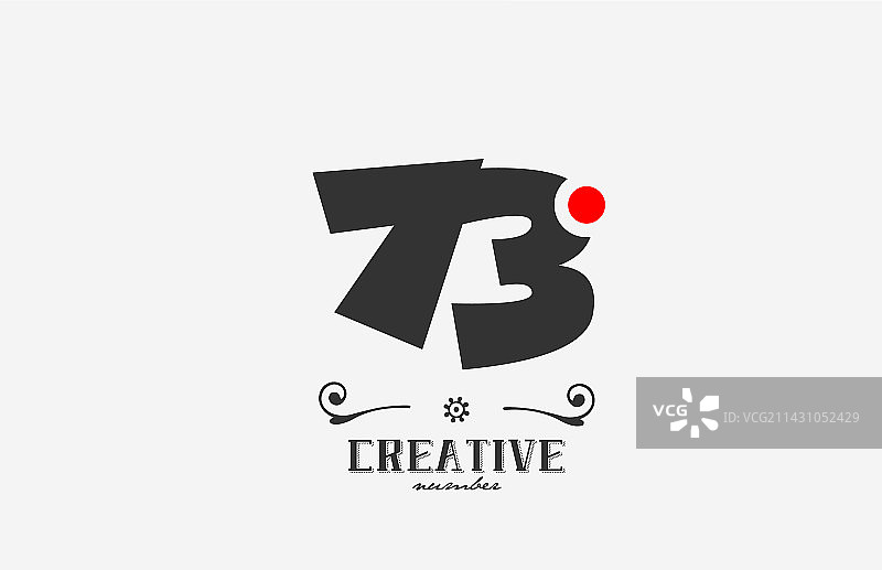 带红点的灰色数字73标志图标设计图片素材