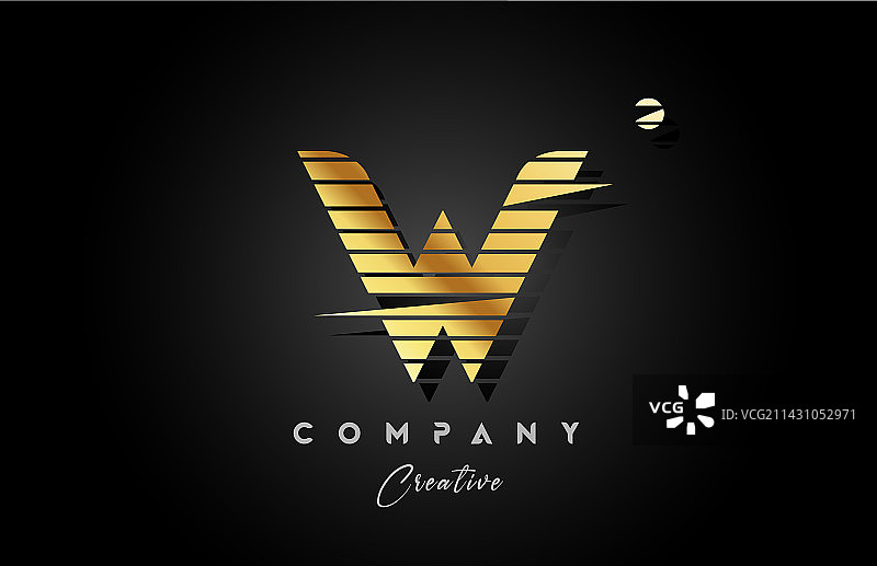 金色字母W Logo图标设计图片素材