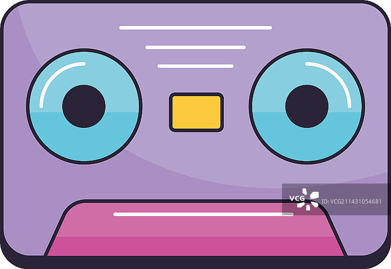 淡紫色卡带复古风图片素材