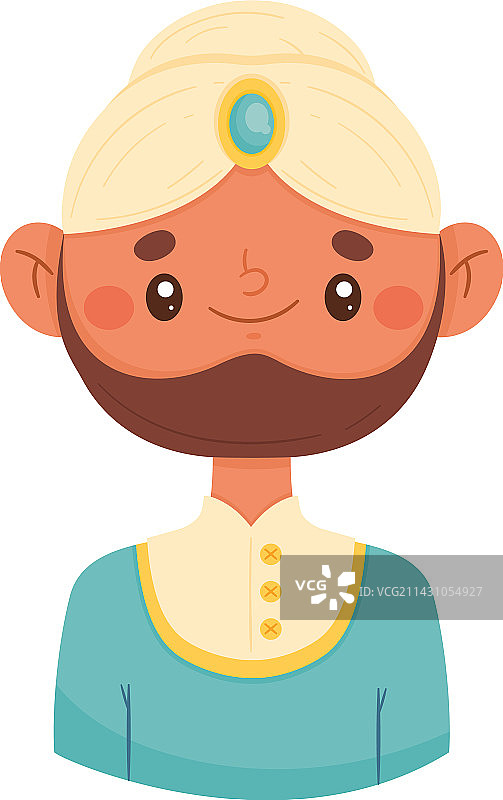 戴白色头巾的印度男人图片素材