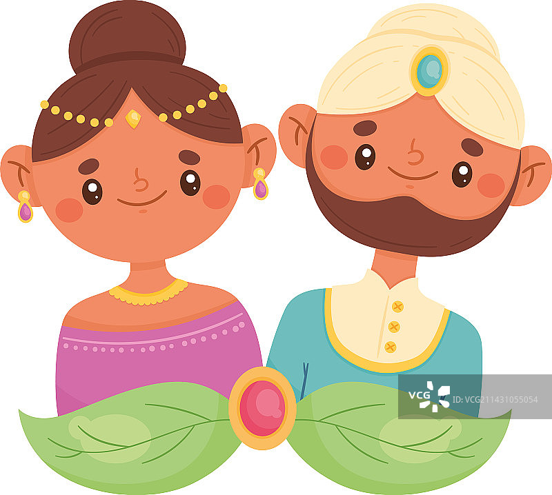 印度文化情侣漫画图片素材