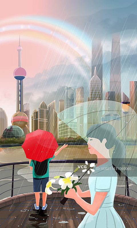 雨季外滩图片素材