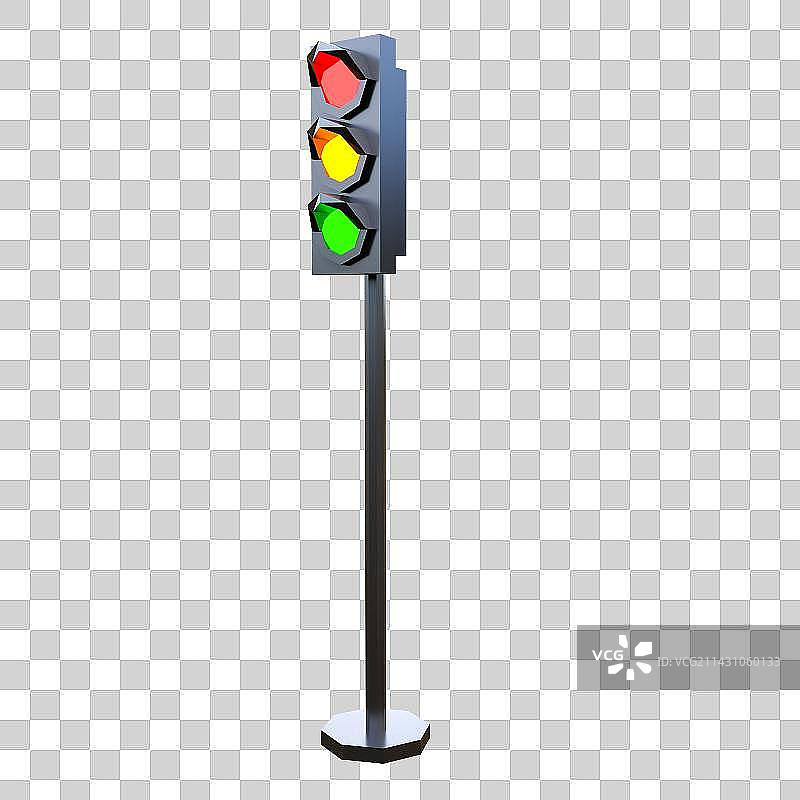 3D立体红绿灯元素图片素材