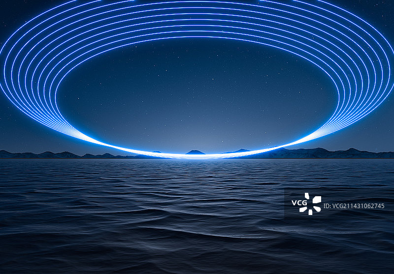 青海大柴旦蓝色星空科技概念抽象背景图图片素材