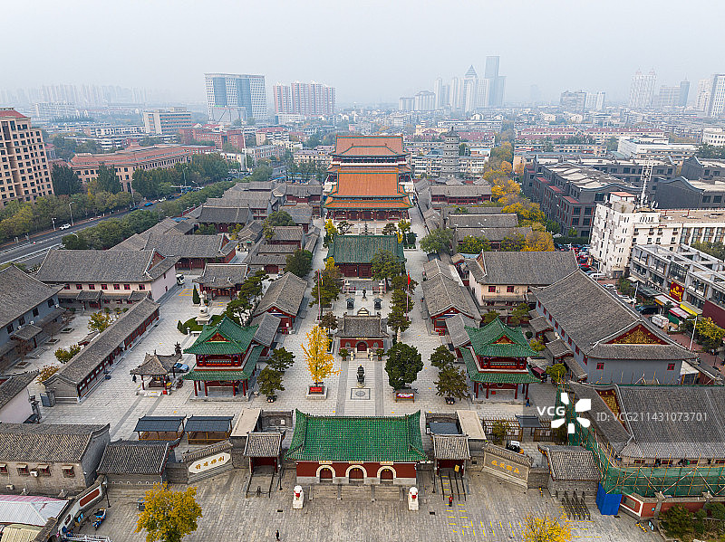 航拍天津市大悲禅院全景图片素材