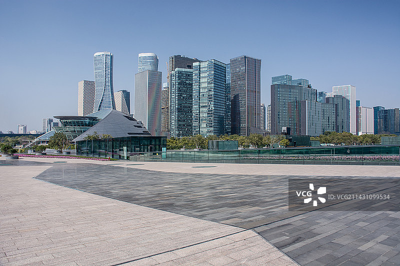 中国浙江杭州钱江新城城市阳台建筑风光图片素材