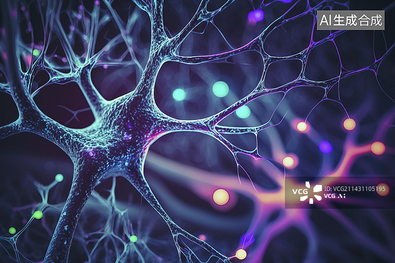 【AI数字艺术】生物神经元，神经网络图片素材