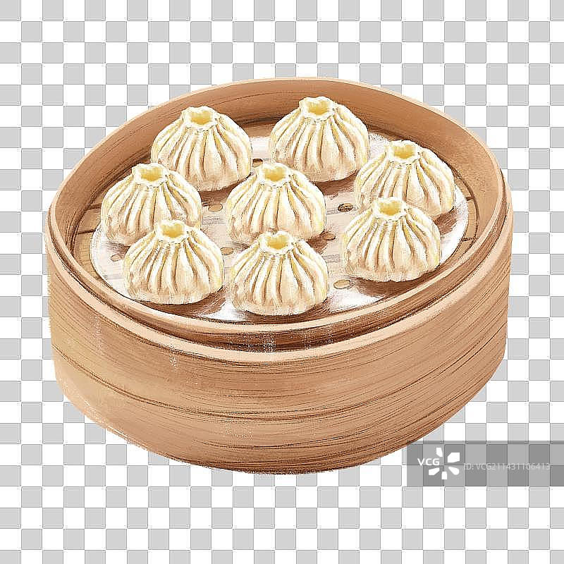 一笼包子 小笼包 手绘图片素材