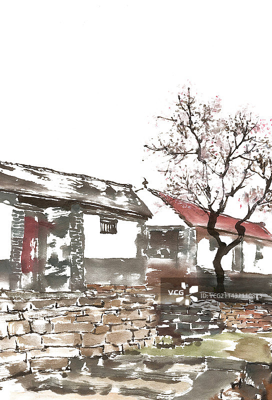 宁静的山村图片素材