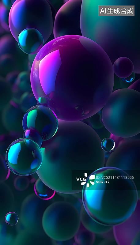 【AI数字艺术】抽象气泡系列图片素材