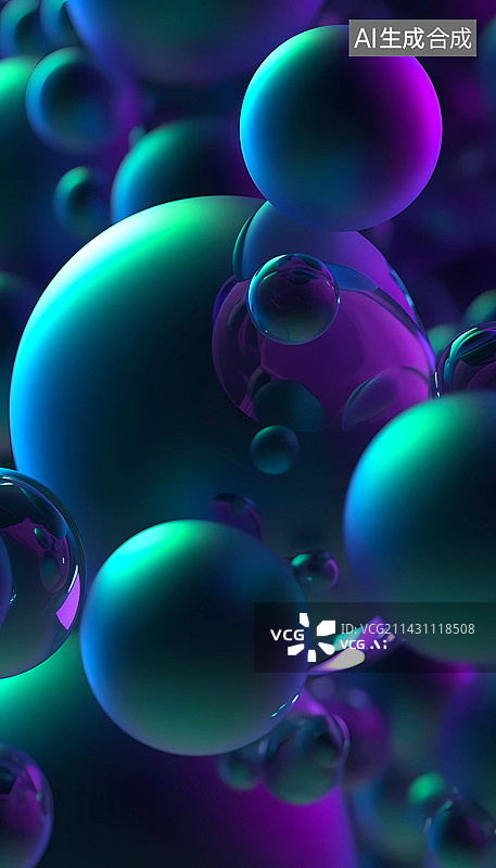 【AI数字艺术】抽象气泡系列图片素材